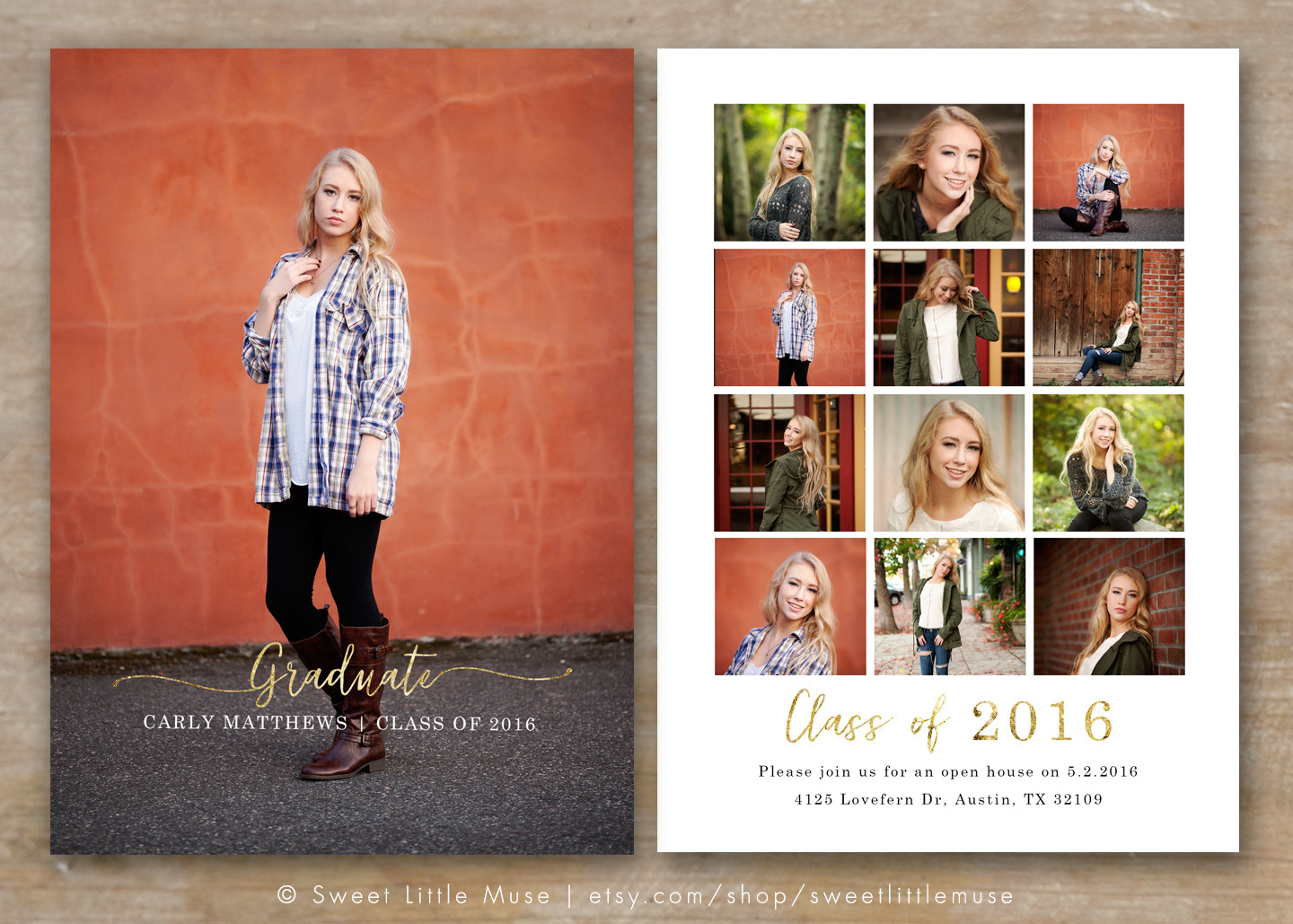 Senior Grad Announcement Template | Templates & Themes ~ Creative Market