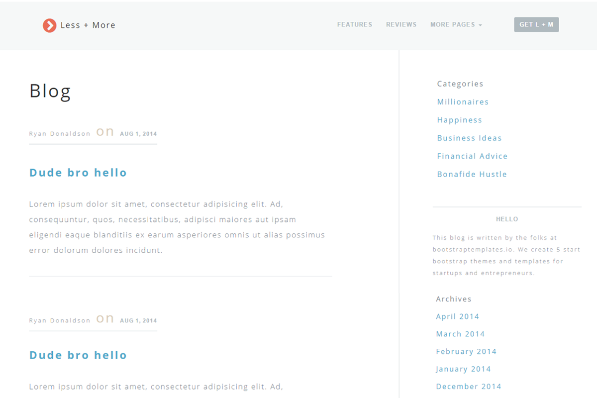 Less + More - Bootstrap 3 Theme, a Bootstrap Template by Tapha Media (Photo 3 of 5)