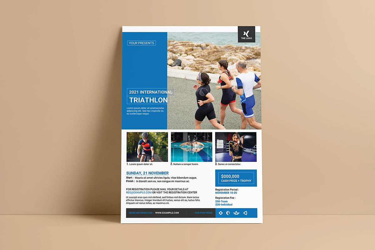 Triathlon Flyer Template, a Flyer Template by retrographix (Photo 2 of 4)