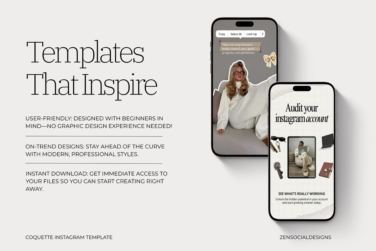 Coquette Instagram Template, a Social Media Template by ZenSocialDesigns (Photo 7 of 9)