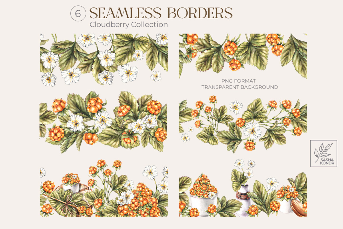 Cloudberry. Watercolor collection, a Food Illustration by SashaKondr (Photo 11 of 13)