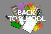 Back to school mockup. Psd & Png, a Pens & Pencil Mockup by Kseniia (Thumbnail 2 of 3)