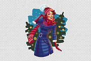 Christmas Pin-up girl, an Illustration by Ira Cvetnaya (Thumbnail 2 of 5)