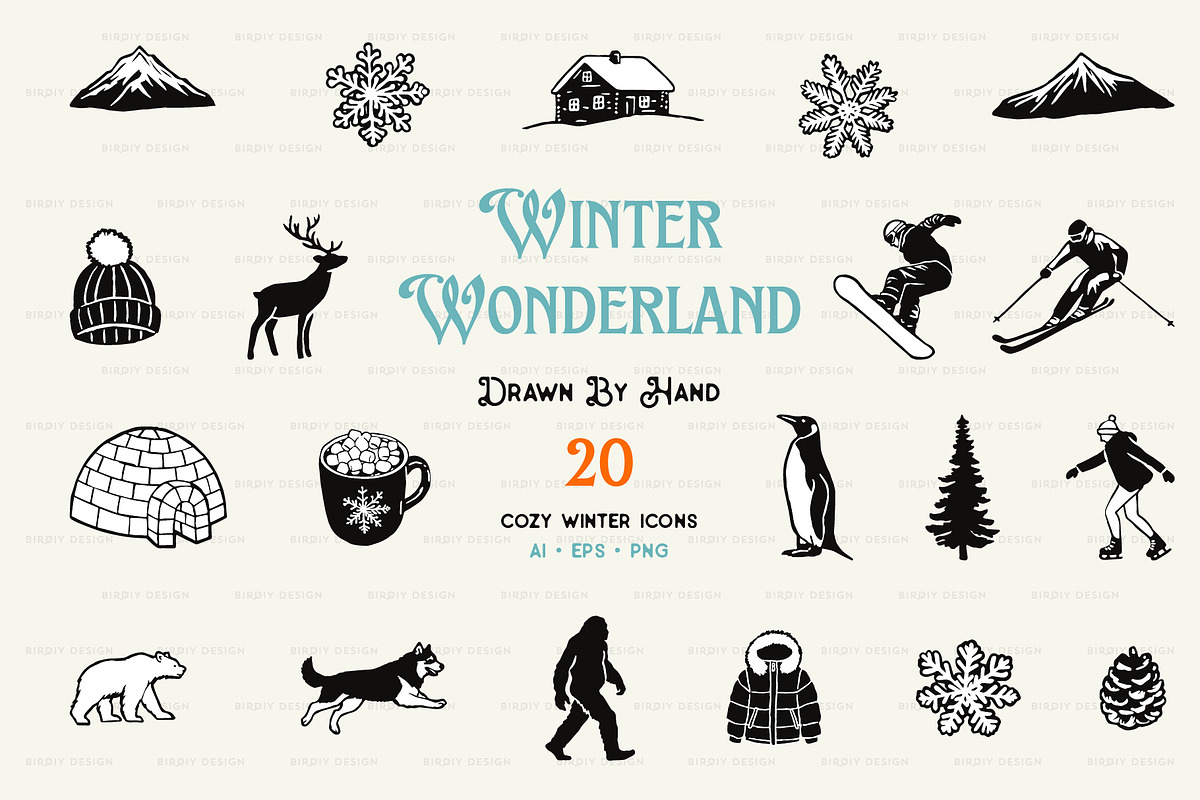 Winter Wonderland Icons, a Solid Icon by BirDIY Design (Photo 1 of 12)