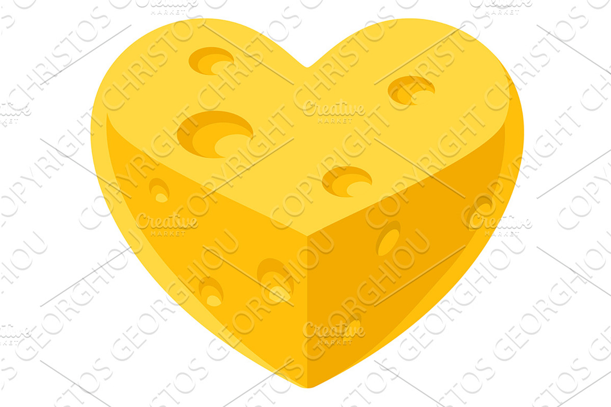 Love of Cheese Heart Shaped Food, a Food Illustration by Christos Georghiou