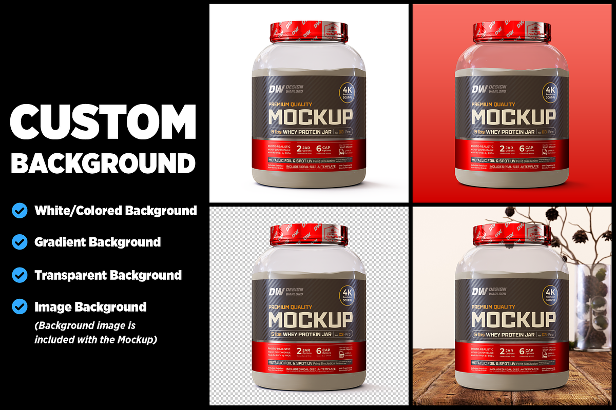 5lb Whey Protein Jar Mockup C3-Pro, a Packaging Mockup by Design Warlord (Photo 11 of 16)