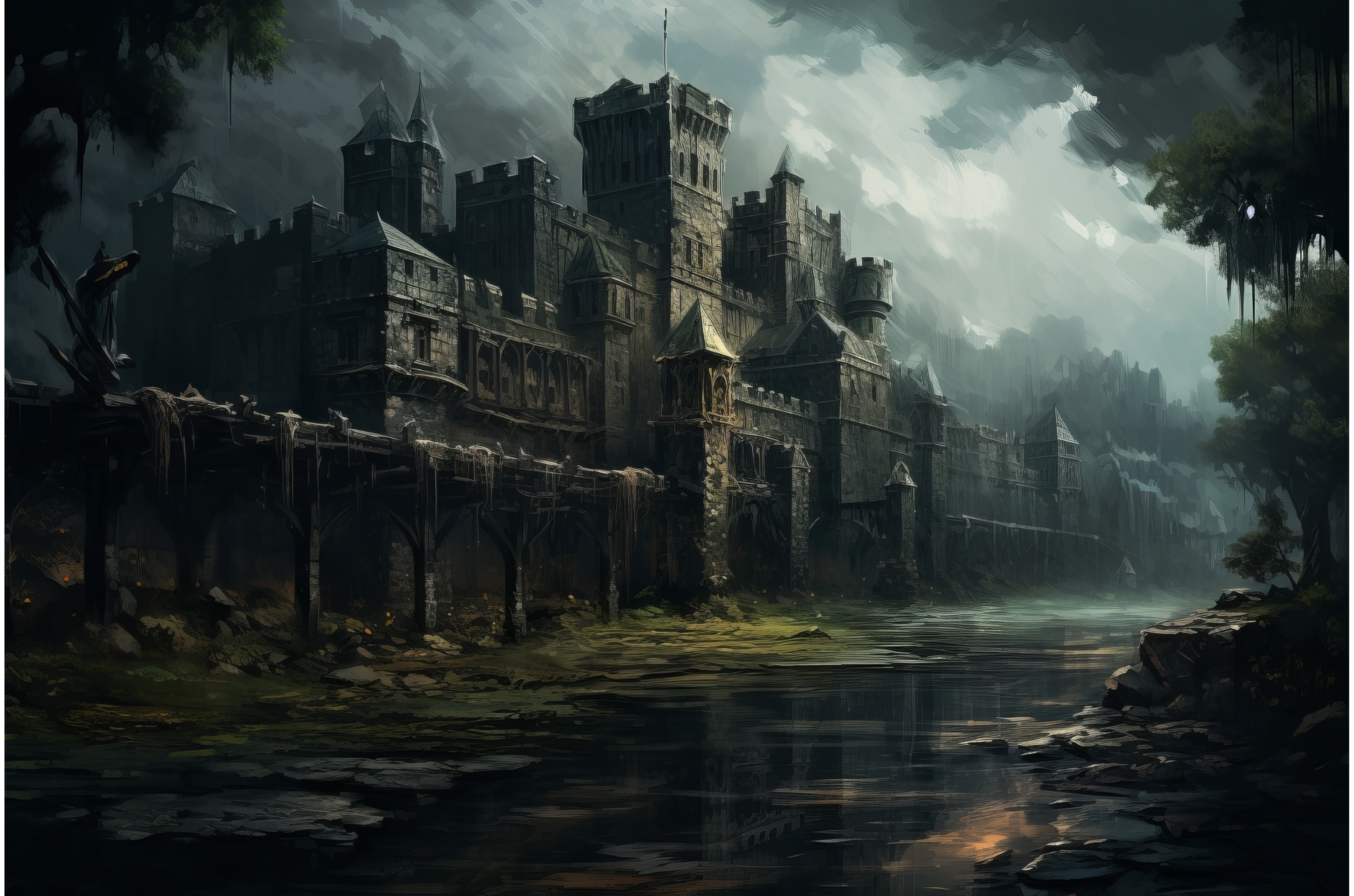 Stone-made Medieval castle building, an Object Illustration by Ylivdesign