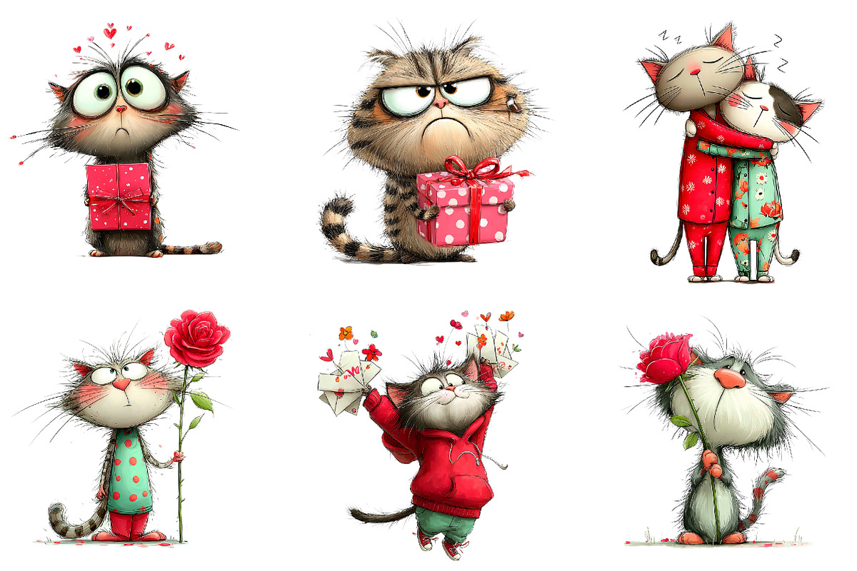 Sassy cat couple png clipart, an Illustration by CreationArt (Photo 5 of 7)