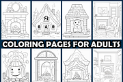 Snowy Fireplace Glow Coloring Pages, an Animal Illustration by maggiesar (Thumbnail 3 of 4)