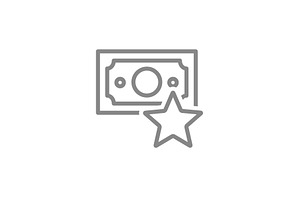Money with star line icon. Star, an Object Illustration by GraphiShop