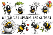 Whimsical Spring Bee Clipart, an Illustration by OK Design (Thumbnail 2 of 6)