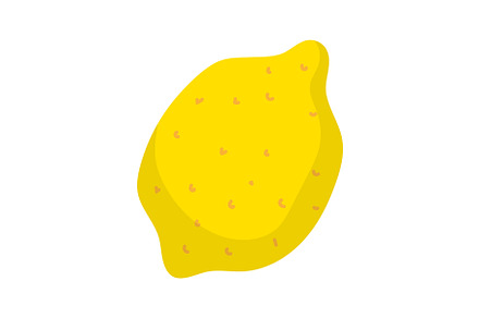 Bright yellow lemon with texture, a Food Illustration by KitVector