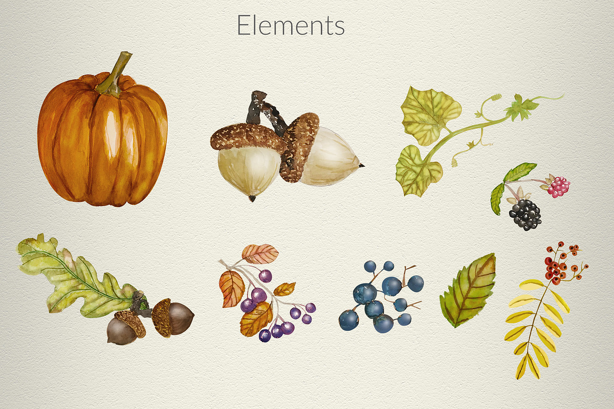 Cozy Fall Vibes Watercolor Elements, a Pattern Graphic by Sheikhadesign (Photo 6 of 7)