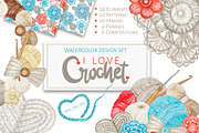 Crochet Knitting Watercolor logotype, an Object Graphic by svetlanaARTdreams (Thumbnail 1 of 13)