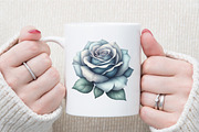 Elegant Dusty Blue Flowers Clipart, an Illustration by Sublimation Artist (Thumbnail 5 of 6)