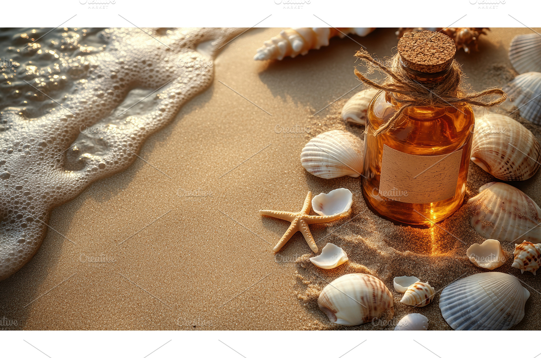 Romantic message in a bottle on a, a Photo by Rodica Ciorba