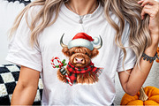 Christmas Highland Cow PNG, an Illustration by Sublimation Artist (Thumbnail 6 of 9)