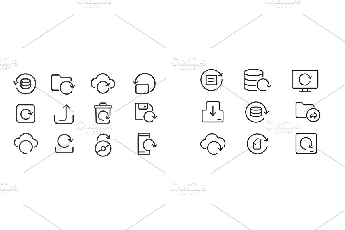Collection of minimalist icons, a Technology Illustration by ZinetroN