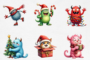 Cute Christmas Monster Sublimation,, an Illustration by CrexoraLab