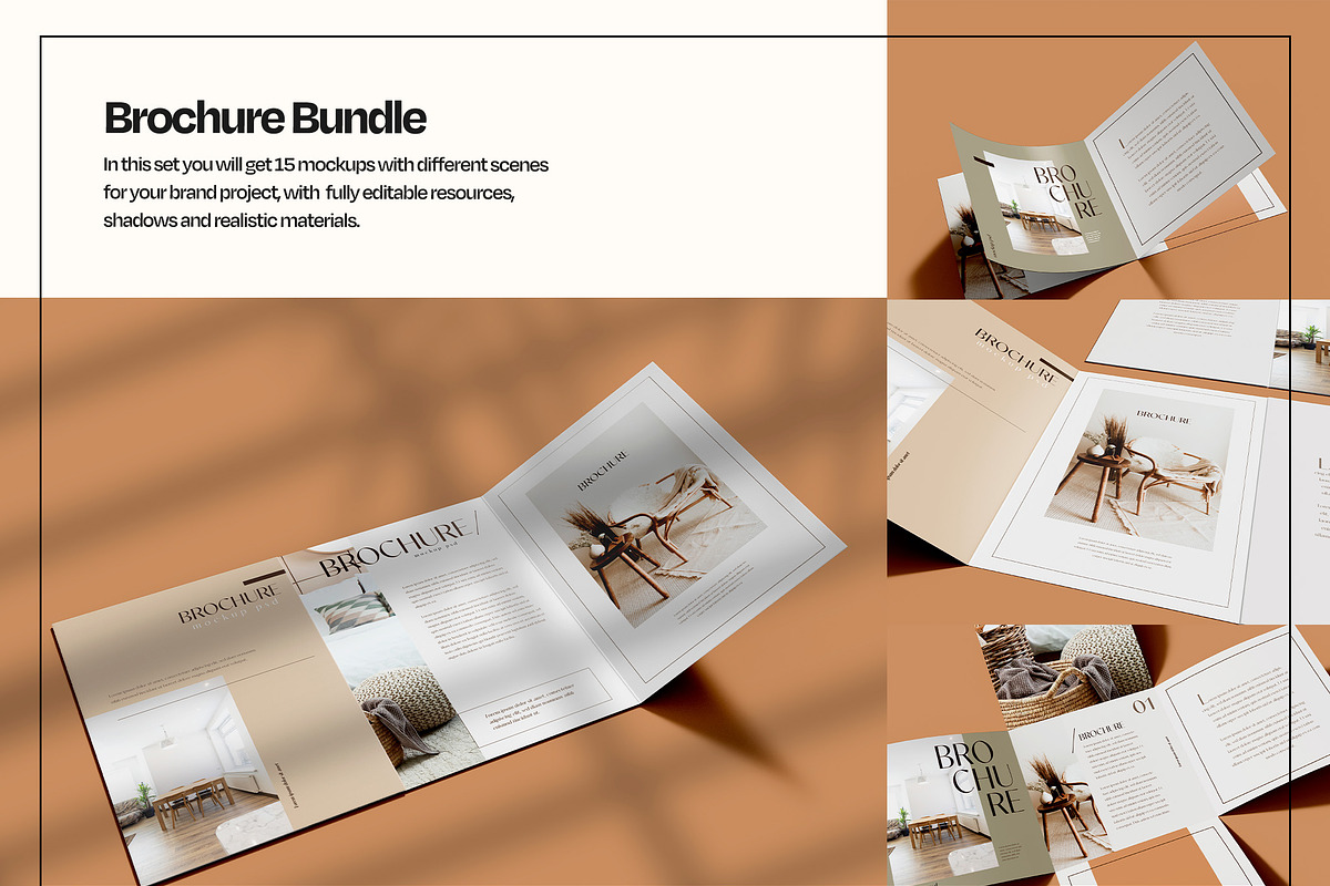 Trifold Brochure Mockup Bundle, a Books & Magazine Mockup by Mego-studio (Photo 3 of 11)