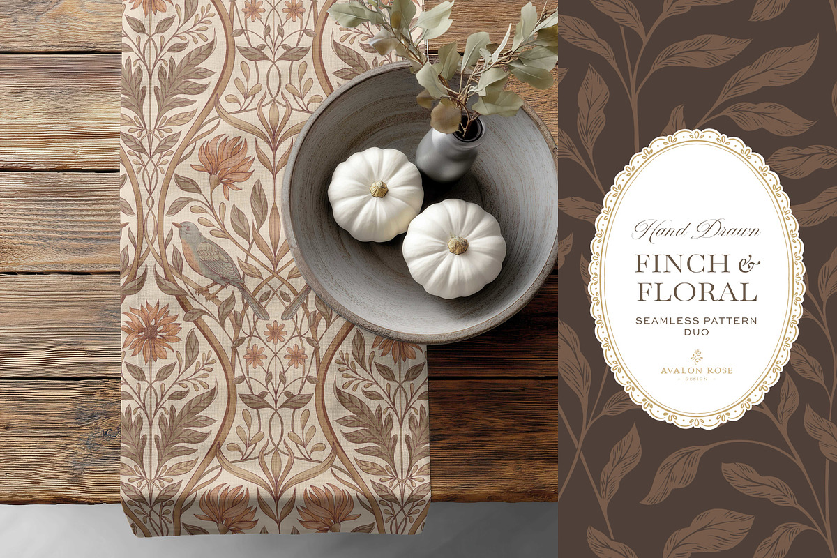 Vintage Bird & Floral Pattern Duo, a Pattern Graphic by Eclectic Anthology (Photo 9 of 13)