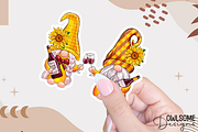 Sunflower Gnomes Wine Sublimation, a Graphic by Owlsome.Designs (Thumbnail 2 of 5)