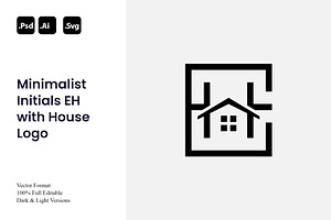 Minimalist Initials EH House Logo, a Branding & Logo Template by Luxury Logos