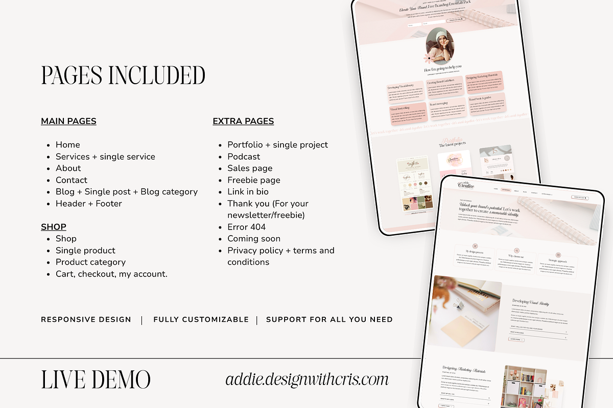 Addie | WordPress, Elementor pro, a WordPress Template by DesignWithCris (Photo 3 of 6)