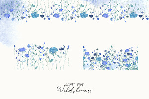 Dainty Blue Wildflowers Clipart