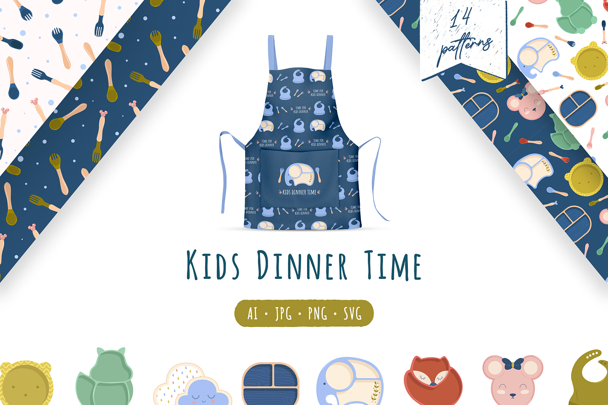 Kids Dinner Time, a Food Illustration by ApollinariaManko (Photo 2 of 14)