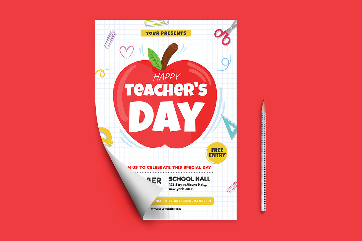 International Teachers Day Flyer Tem, a Flyer Template by VictorThemes