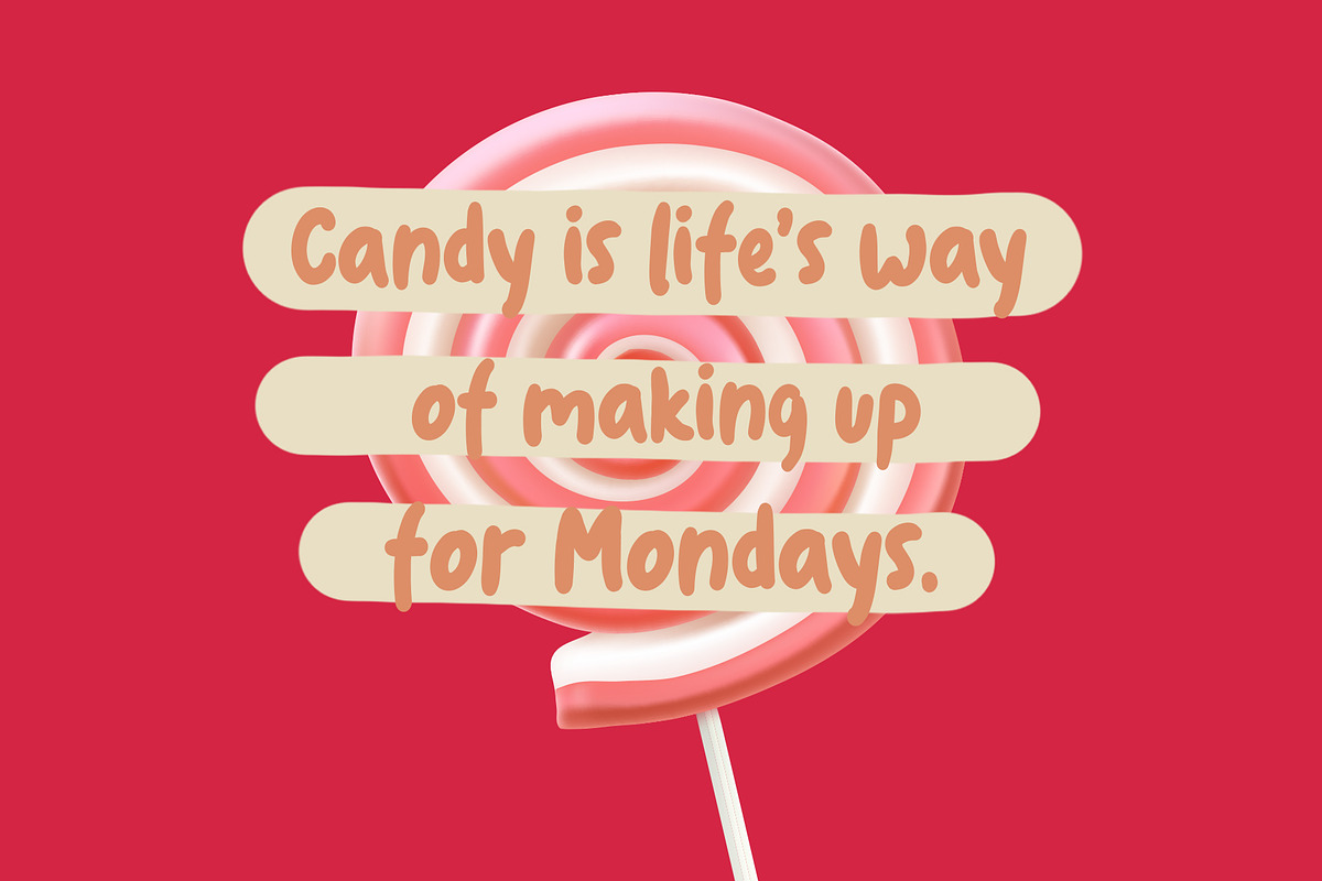 Sweet Candy Display Font, a Handwritten Font by Tera Asset Garage (Photo 2 of 8)
