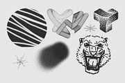 120 Vector Dither Textured Clip Arts, a Graphic by softulka (Thumbnail 4 of 16)