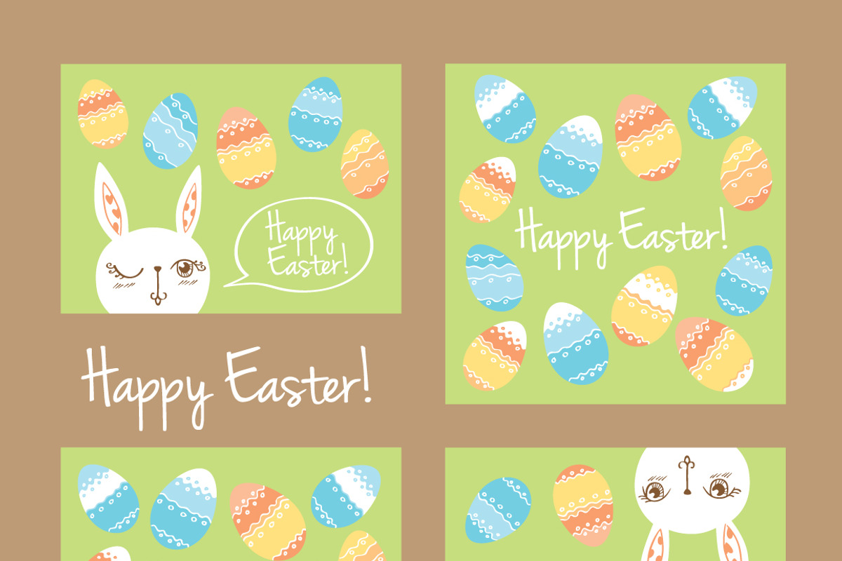 Happy Easter, a Card Template by Tkoko vectors & patterns (Photo 2 of 5)