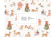 Baby Deer Bird Christmas pattern, a Pattern Graphic by Milatoo (Thumbnail 3 of 3)