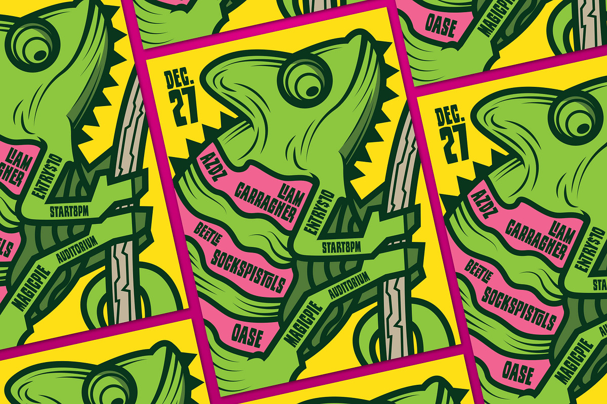 Chameleon Indie Rock Flyer, a Flyer Template by ashenterprise (Photo 3 of 3)