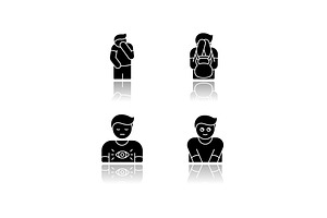 Human Behaviour Glyph Icons Set