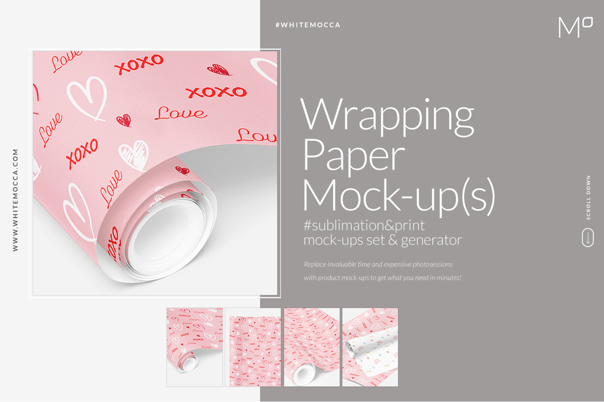 Wrapping Paper Mock-ups Set, a Mockup by Mocca Mockups Store (Photo 1 of 2)