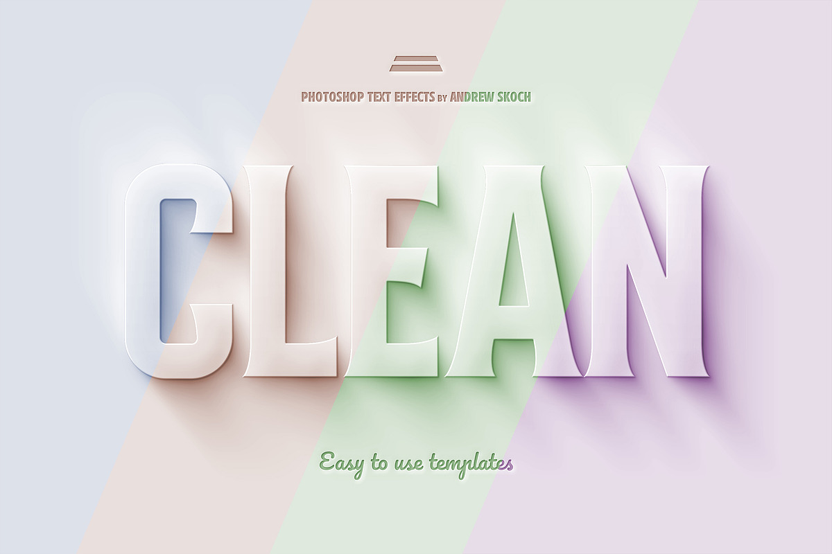 Clay 3D Text Effect, a Design Template by Andrew Skoch Design