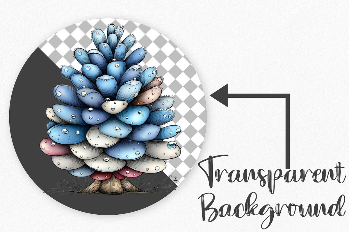 Whimsical Icy Blue Christmas Clipart, an Illustration by Canvas Craft (Photo 2 of 7)