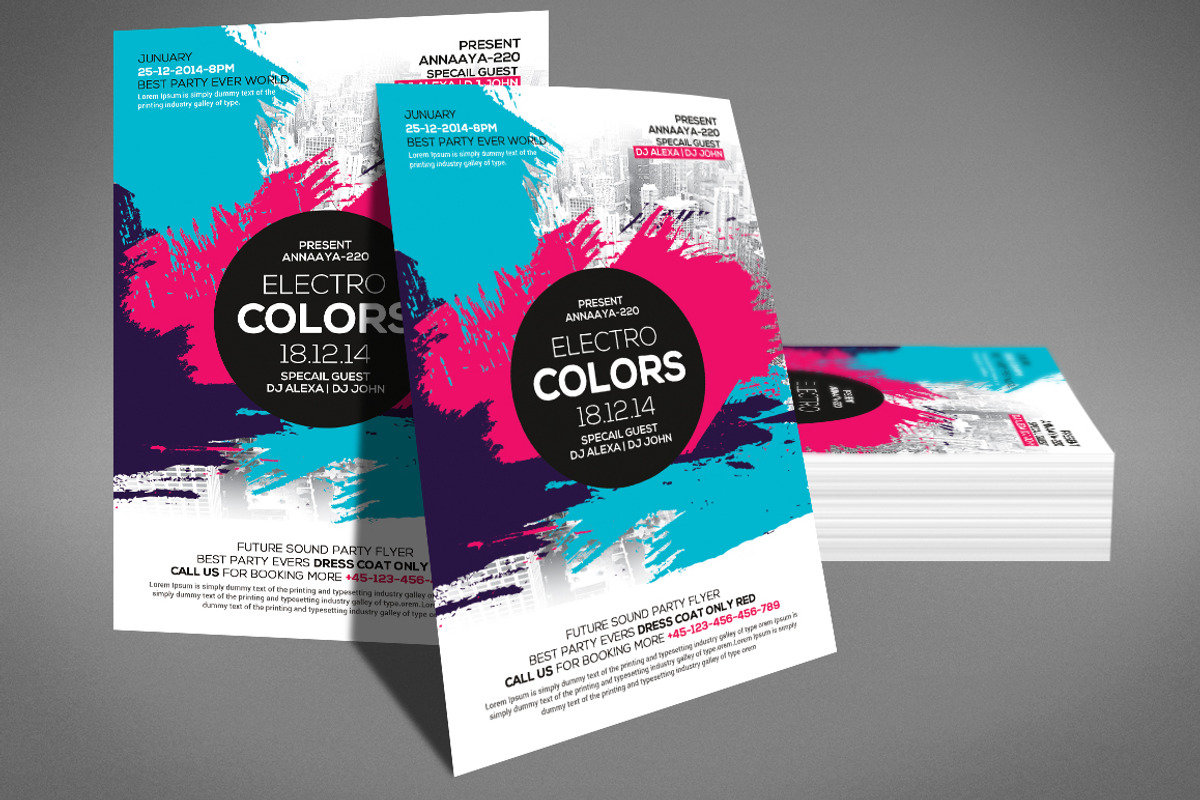 Electro Color Flyer, a Flyer Template by Graphic Templates (Photo 3 of 4)