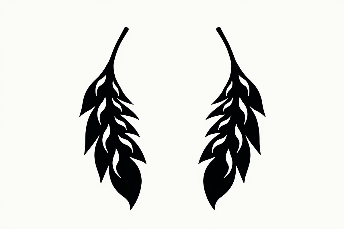 Leaf Earring Silhouette Bundle, a Graphic by abu67222 (Photo 5 of 9)