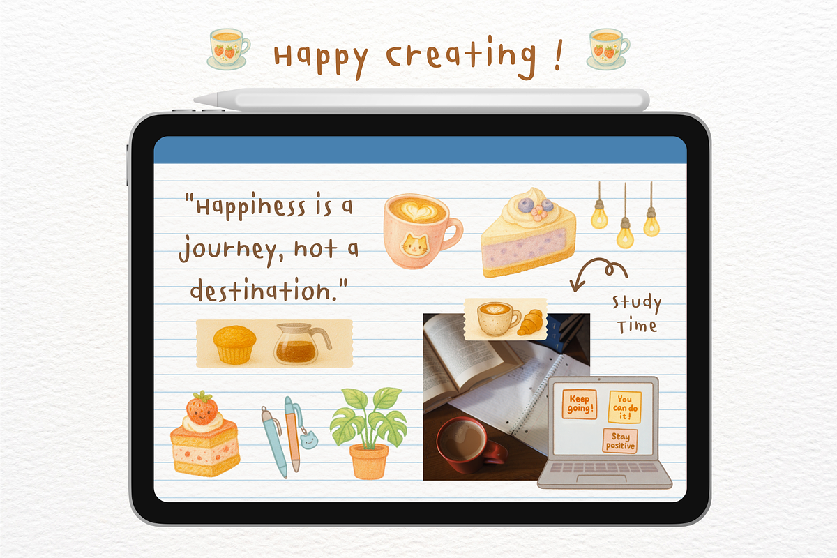 Study at Cafe Goodnotes Stickers, an Illustration by mimimeow (Photo 3 of 3)