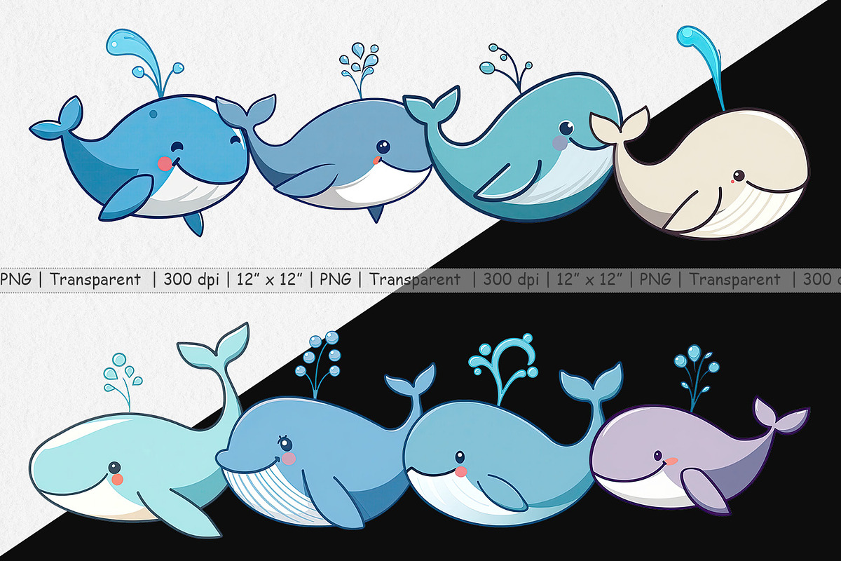 Whale Spout Clipart, a Graphic by Artnoy | Creative Market