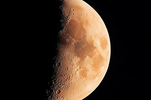 Half moon on black sky, a Nature Photo by MistyDay