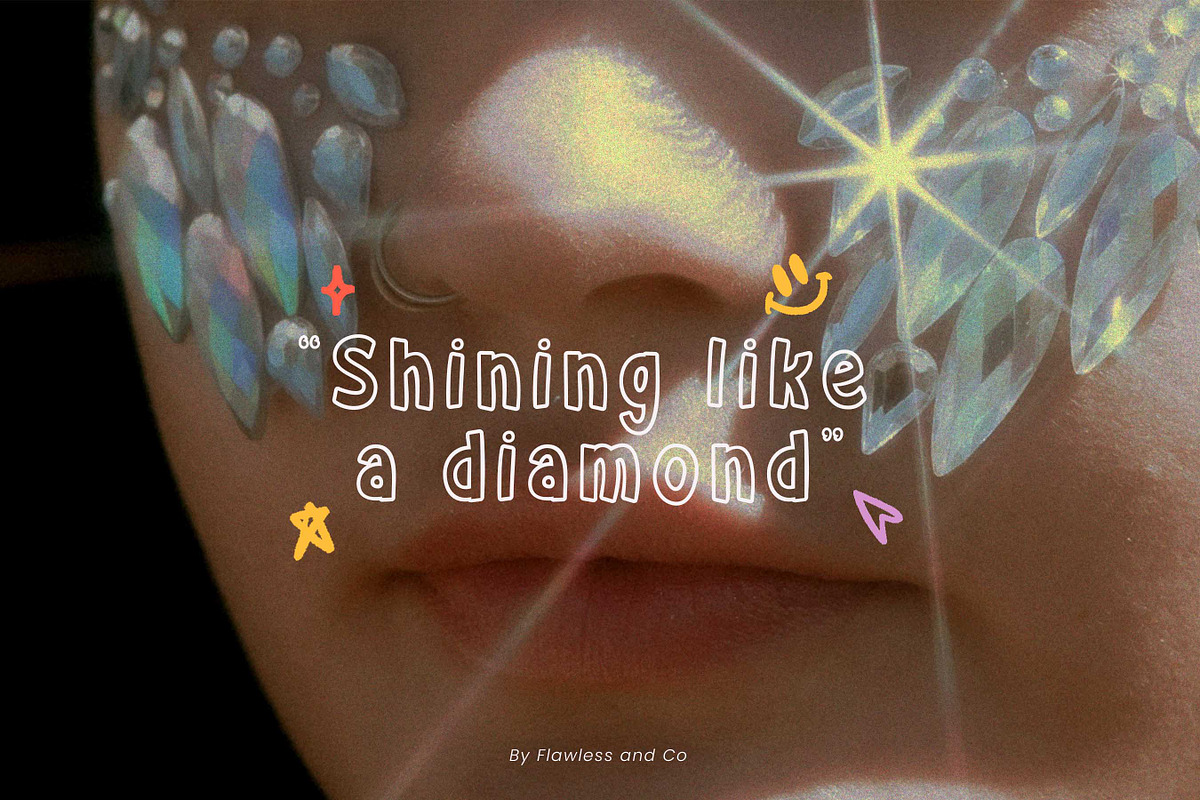 Hustled Emerald - Messy Outline Font, a Sans Serif Font by Flawless And Co (Photo 5 of 10)
