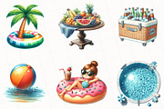 Summer Pool Party Clipart, an Illustration by OK Design (Thumbnail 4 of 5)