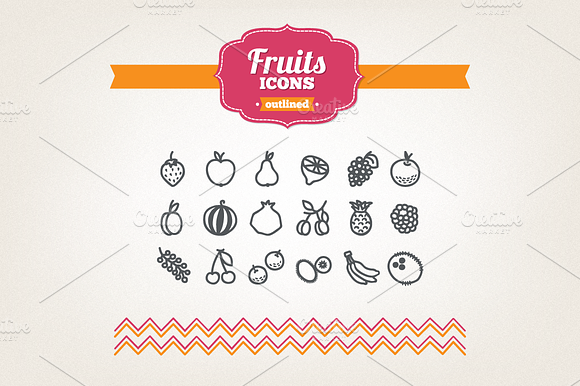Hand Drawn Fruits Icons
