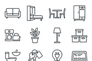42 Vector Tiny Apartment Icon Set, an Outline Icon by adenpinkstore (Thumbnail 12 of 12)