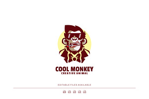 Cool Monkey Simple Mascot Logo